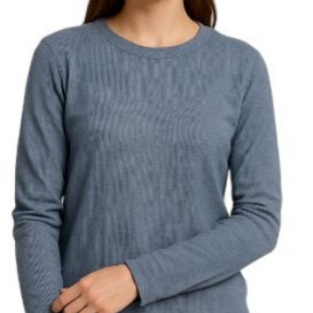 DYI Women's Long Sleeve Waffle Top Folkstone Heather Grey Size XL